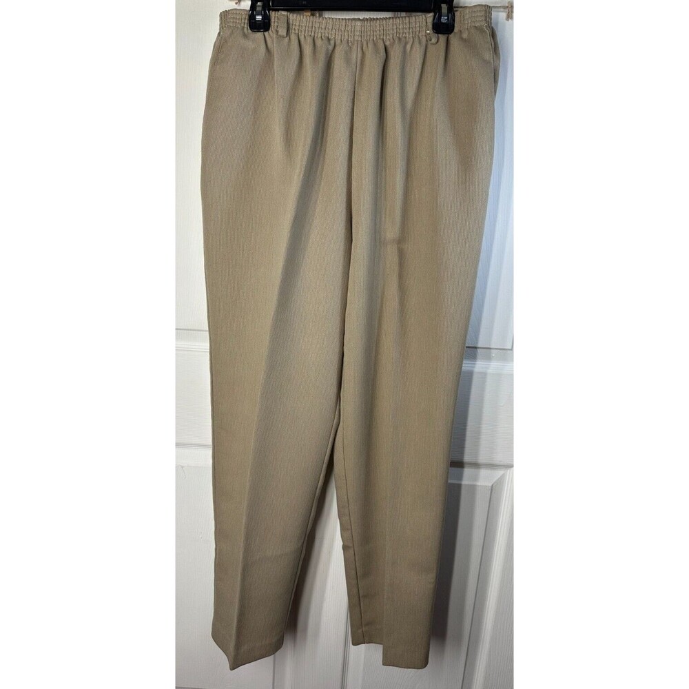 Alfred Dunner Corduroy Pants Slacks Wm's 18 Tan Pull-On Side Pockets Belt Loops